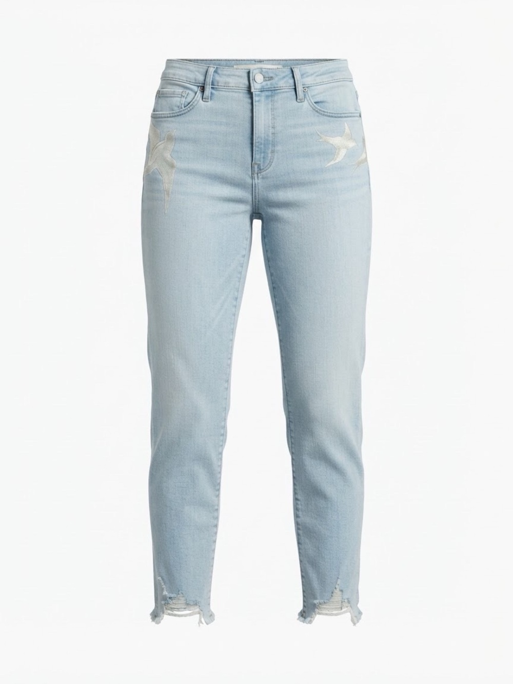 Levi's Light Blue Cropped Ankle Jeans with hand painted Swallows
